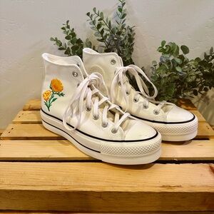 Custom poppy flower converse